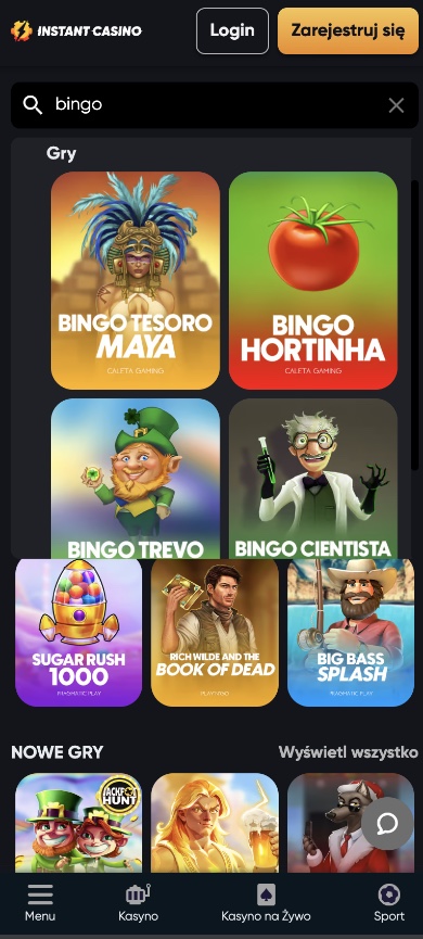 instant casino bingo